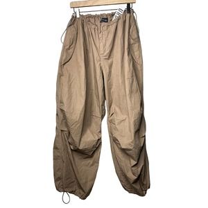 Urban Outfitters iets frans… Balloon Parachute Pants Brown Cotton XXL NEW NWT